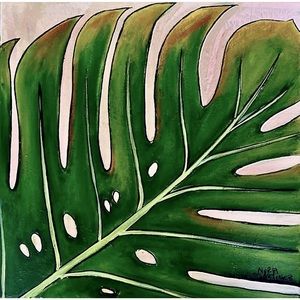 Monstera leave painting